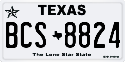 TX license plate BCS8824