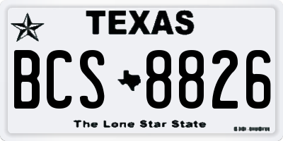 TX license plate BCS8826