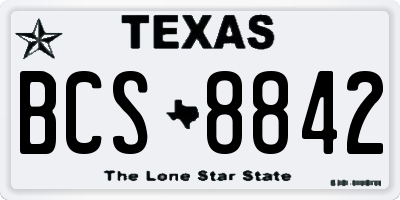 TX license plate BCS8842