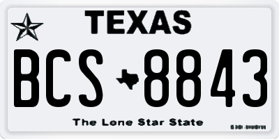 TX license plate BCS8843
