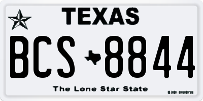 TX license plate BCS8844