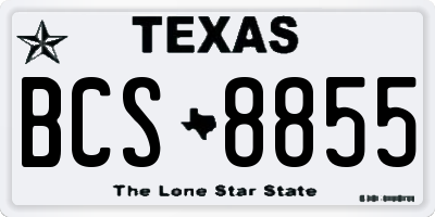 TX license plate BCS8855