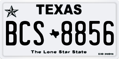 TX license plate BCS8856