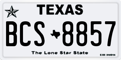 TX license plate BCS8857