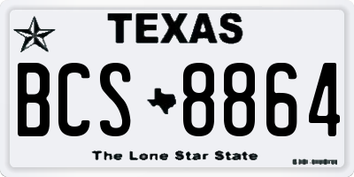 TX license plate BCS8864