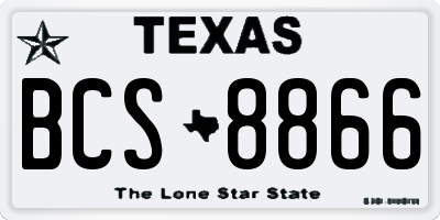 TX license plate BCS8866