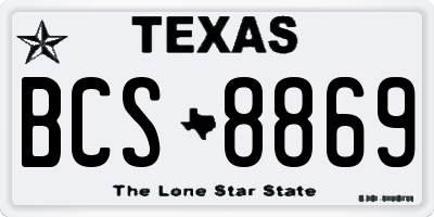 TX license plate BCS8869