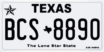 TX license plate BCS8890