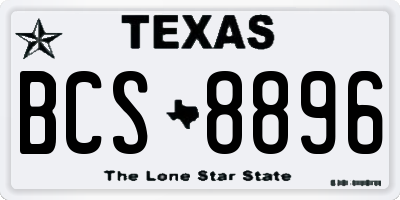 TX license plate BCS8896