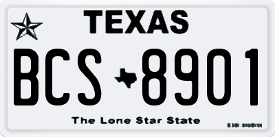 TX license plate BCS8901