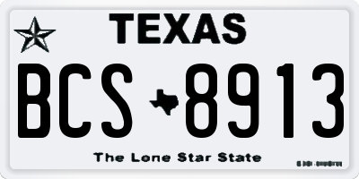TX license plate BCS8913