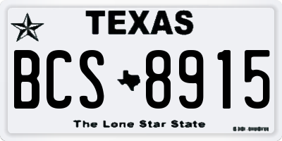 TX license plate BCS8915
