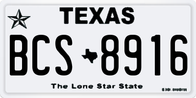 TX license plate BCS8916