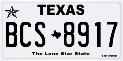 TX license plate BCS8917