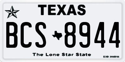 TX license plate BCS8944
