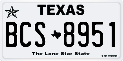 TX license plate BCS8951