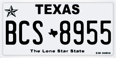 TX license plate BCS8955