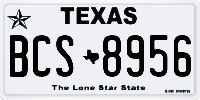 TX license plate BCS8956