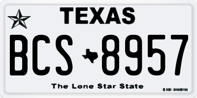 TX license plate BCS8957