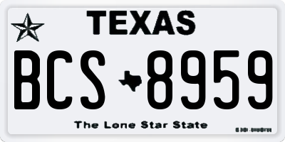 TX license plate BCS8959