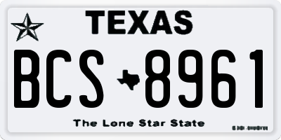 TX license plate BCS8961