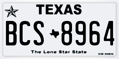 TX license plate BCS8964