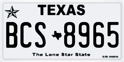 TX license plate BCS8965