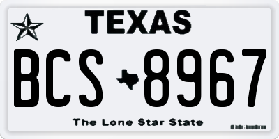 TX license plate BCS8967