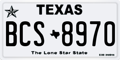 TX license plate BCS8970