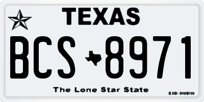TX license plate BCS8971