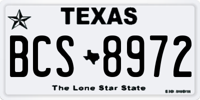 TX license plate BCS8972