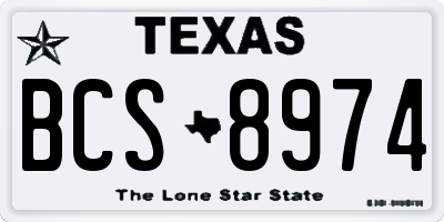 TX license plate BCS8974