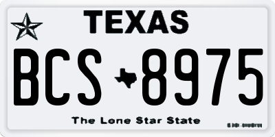 TX license plate BCS8975
