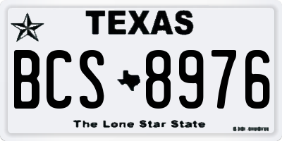 TX license plate BCS8976