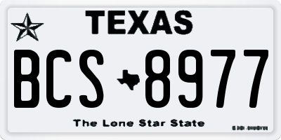 TX license plate BCS8977