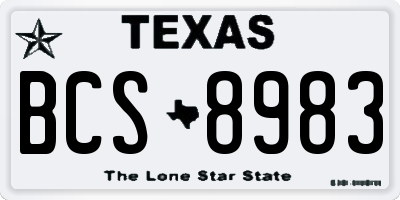 TX license plate BCS8983