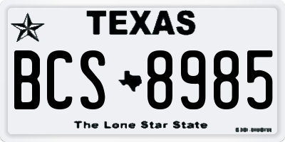 TX license plate BCS8985