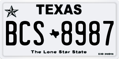 TX license plate BCS8987