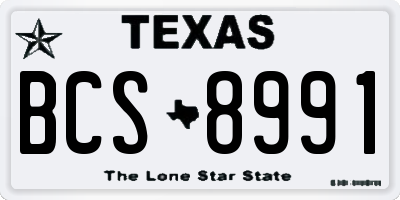 TX license plate BCS8991