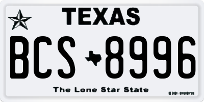 TX license plate BCS8996