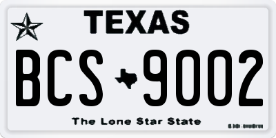 TX license plate BCS9002