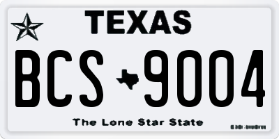 TX license plate BCS9004
