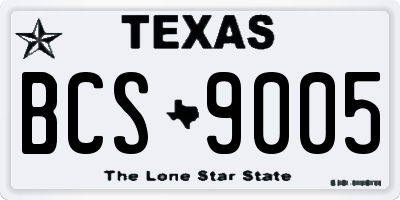 TX license plate BCS9005