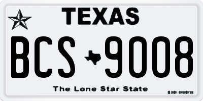 TX license plate BCS9008
