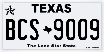 TX license plate BCS9009
