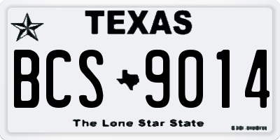 TX license plate BCS9014