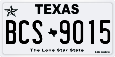 TX license plate BCS9015