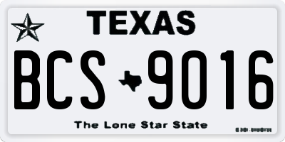 TX license plate BCS9016