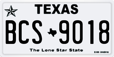 TX license plate BCS9018