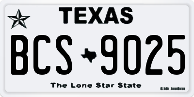 TX license plate BCS9025
